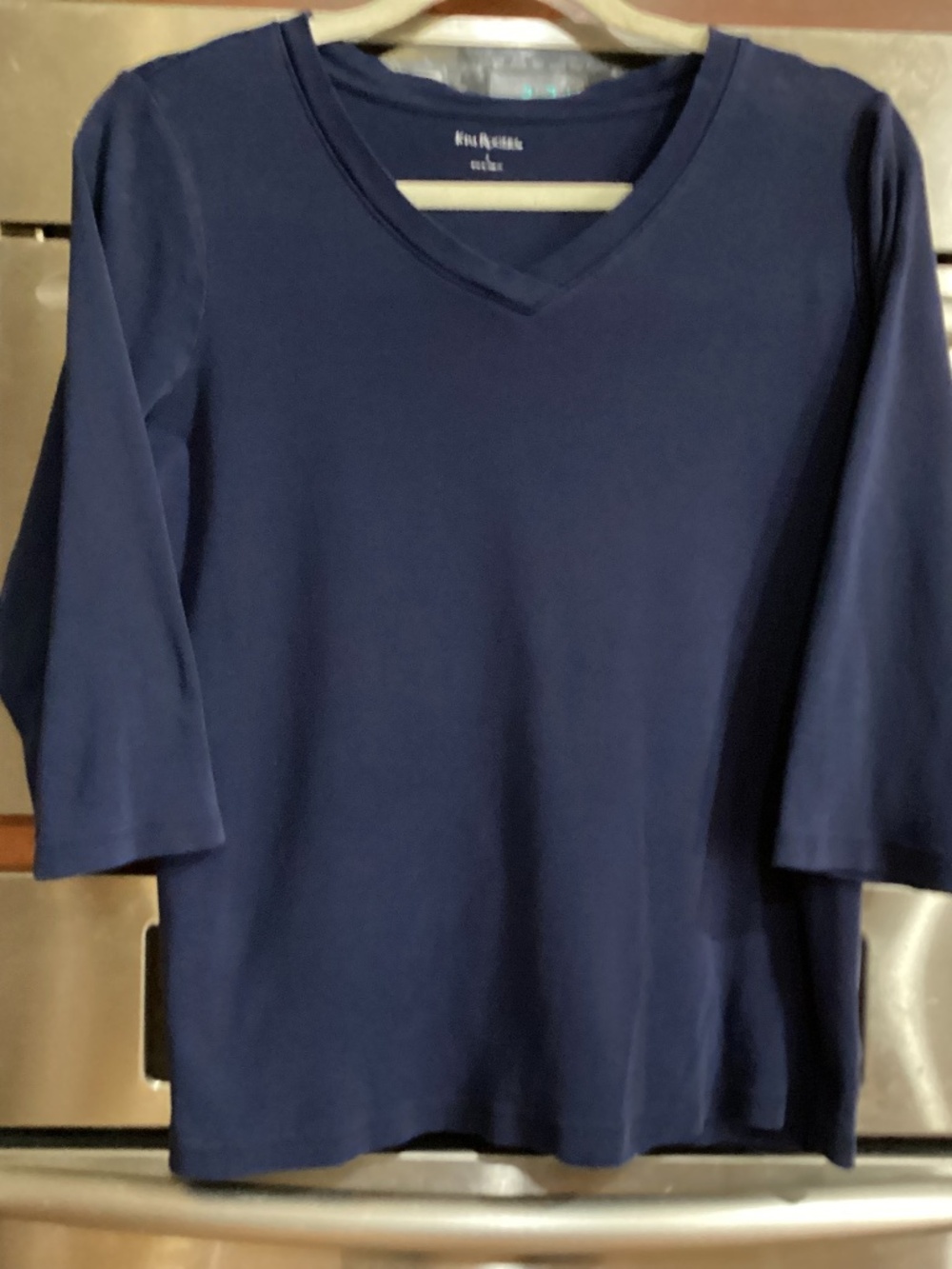 Kim Roger’s Navy Top, V neck